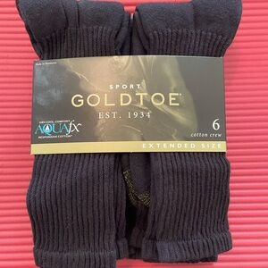 Gold Toe Men's Black Cotton Crew Socks